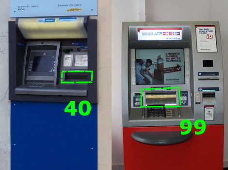 Různé typy bankomatů