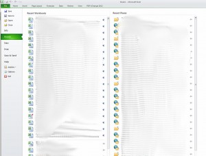 Recent files and places in MS Excel